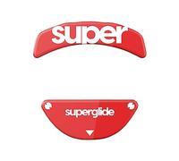 Superglide2 - Nueva superficie texturizada de velocidad controlable, patas de ratón más lisas/deslizamientos fabricados con vidrio ultra fuerte, suela suave y duradera para Razer Orochi V2 [rojo]