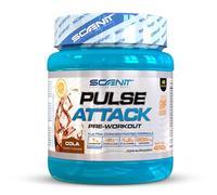 Pulse Attack - 450 g - Pre workout gym con arginina, beta alanina, citrulina, creatina, taurina - Preentreno gimnasio - Prework Gym - Pre entrenos potentes (Cola)