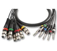 Pulse de 8 Vías Multicore - Cable (XLR Loom de hembra a estéreo TRS, Jack de balancierte Transferencia de señal, 2,5 ° M)
