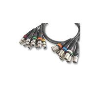 PULSE PLS00099 - Telar XLR macho a hembra de 8 vías, 6 m, color negro