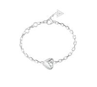 GUESS brazalete By Your Side 13mm Heart Bracelet Rhodium plateado