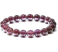 Pulsera 7 mm-10 mm Genuino Granate Rojo Estrella Crystal Redonda de Cuentas Redondas Hombres Brazalete AAAA