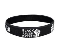 Pulsera - Accesorio para correa de silicona, Power Band negro | Pulsera Equality Black Lives Matter, banda de soporte unisex , pulsera de silicona Empowerment para hombres, mujeres y a