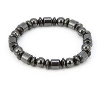 Pulsera Adelgazante Unisex con Piedra Negra y Terapia Magnética, Talla 17-18 cm