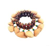 Pulsera africana de campanas de tuerca de dola, anillos interiores de madera tradicionales, fabricante de ritmo