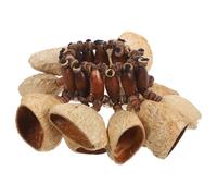 Pulsera Africana de Cuentas de Cáscara para Percusión Manual | Estilo Tribal Étnico, Uso Manos Libres, Talla Adaptable, para Tobillos y Tambores, Acabado Artesanal