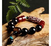Pulsera ágata feng shui budismo pulsera de riqueza carnela nueve ojos dzi bead encerme bangle malvado ojo joyería chakra natural brazalete por dinero postividad talismán protegiendo malvado cinnabar