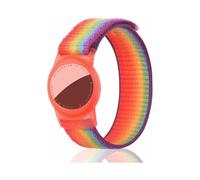 Pulsera Airtag de nailon para ni?os, 22 cm, antip?rdida, antiara?azos, protecci?n de posicionamiento para Apple AirTag, resistente al agua (arco?ris,