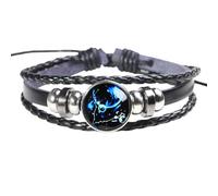 Pulsera Ajustable De Cuero De Los 12 Signos Del Zodiaco. Pulseras Del Zodiaco Con Constelaciones Espirituales Para Hombres Y Mujeres. Pulsera Del Guardián Que Brilla En La Oscuridad. Regalo Para Lo