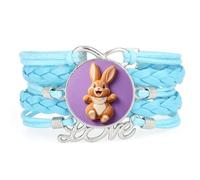 Pulsera Ajustable De Cuero Trenzado Con Cinta De Galleta De La Fortuna Y Di