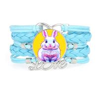 Pulsera Ajustable De Cuero Trenzado Con Diseño De Conejo Infinity Fault Ar