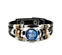 Pulsera Ajustable De Cuero Trenzado Con Diseño De Dibujos Animados Del Universo Del Festival De La Cerveza Y Entrelazamiento Cuántico, Brazalete Étnico Hecho A Mano, Accesorio Para Cumpleaños Y Na