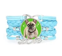 Pulsera Ajustable De Cuero Trenzado Con Diseño De Estrella De Cuerda Y Per
