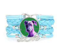 Pulsera Ajustable De Cuero Trenzado Con Diseño De Galgo Y Estampado De Inf