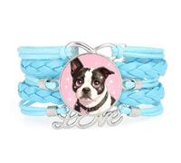 Pulsera Ajustable De Cuero Trenzado Con Diseño De Ojos De La Fortuna Y Per