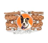 Pulsera Ajustable De Cuero Trenzado Con Diseño De Perro Pequinés Infinity