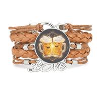 Pulsera Ajustable De Cuero Trenzado Con Entrelazado Cuántico, Estilo Étnico, Ideal Para Festivales De Cerveza, Con Diseño De Felicidad Y Un Toque De Misterio. Accesorio De Cumpleaños O Navidad. Co