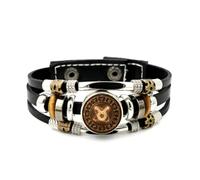Pulsera Ajustable De Cuero Trenzado En Capas Con Brújula De Tauro, Universo, Entrelazamiento Cuántico, Brazalete Étnico Punk Hecho A Mano, Accesorio De Amistad, Regalo De Cumpleaños O Navidad.