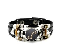 Pulsera Ajustable De Cuero Trenzado En Capas Con Cristales Y Rastro De Estrellas Del Universo Escorpio, Brazalete Étnico Punk Hecho A Mano, Accesorio De Amistad, Regalo De Cumpleaños O Navidad