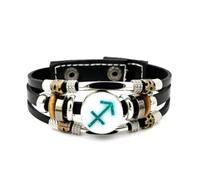Pulsera Ajustable De Cuero Trenzado En Capas Con Diseño Abstracto De Flecha De Sagitario Y Entrelazamiento Cuántico, Brazalete Étnico Hecho A Mano, Accesorio De Amistad, Regalo De Cumpleaños Y Nav