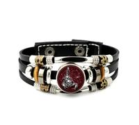 Pulsera Ajustable De Cuero Trenzado En Capas Con Diseño De Calavera De Escorpio Y Cuernos, Estilo Nebula Star Topology, Brazalete Étnico Punk Hecho A Mano, Accesorio De Amistad, Regalo De Cumpleaño