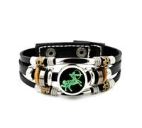 Pulsera Ajustable De Cuero Trenzado En Capas Con Diseño De Circuito Misterioso Del Guerrero Sagitario, Brazalete Étnico Musical Hecho A Mano, Accesorio De Amistad, Regalo De Cumpleaños Y Navidad.