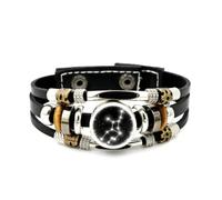 Pulsera Ajustable De Cuero Trenzado En Capas Con Diseño De Estela Estelar De Virgo, Proyección Cibernética Del Universo, Brazalete Étnico Punk Hecho A Mano, Accesorio De Amistad, Regalo De Cumplea