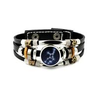 Pulsera Ajustable De Cuero Trenzado En Capas Con Diseño De La Galaxia Virgo, Universo Y Topología Estelar, Brazalete Étnico Punk Hecho A Mano, Accesorio De Amistad, Regalo De Cumpleaños O Navidad.