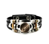 Pulsera Ajustable De Cuero Trenzado En Capas Con Diseño Del Mapa Estelar De Escorpio, Diseño De Entrelazamiento Cuántico, Brazalete Étnico Hecho A Mano, Accesorio De Amistad, Regalo De Cumpleaños