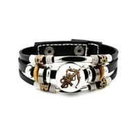 Pulsera Ajustable De Cuero Trenzado En Capas Con Diseño Del Signo Sagitario, Estilo Steampunk Vintage, Brazalete Étnico Musical Hecho A Mano, Accesorio De Amistad, Regalo De Cumpleaños O Navidad.