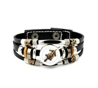 Pulsera Ajustable De Cuero Trenzado En Capas Con Diseño Vintage Steampunk Y Engranajes Del Signo Sagitario, Brazalete Étnico Musical Hecho A Mano, Accesorio De Amistad, Regalo De Cumpleaños O Navidad