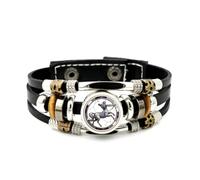 Pulsera Ajustable De Cuero Trenzado En Capas Con Escultura De Arte Cibernético Del Guerrero Sagitario, Brazalete Étnico Punk Hecho A Mano, Accesorio De Amistad, Regalo De Cumpleaños O Navidad.