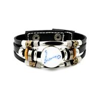 Pulsera Ajustable De Cuero Trenzado En Capas Con Mapa Estelar De Piscis Y Aura, Entrelazamiento Cuántico, Brazalete Étnico Punk Hecho A Mano, Accesorio De Amistad, Regalo De Cumpleaños O Navidad.