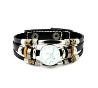 Pulsera Ajustable De Cuero Trenzado En Capas Con Mapa Estelar De Virgo, Proyección De Nebulosa Y Oración Por La Suerte, Brazalete Étnico Punk Hecho A Mano, Accesorio De Amistad, Regalo De Cumpleañ