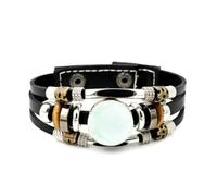 Pulsera Ajustable De Cuero Trenzado En Capas Con Proyección De Arte Circular Del Mapa Estelar De Piscis, Brazalete Étnico Punk Hecho A Mano, Accesorio De Amistad, Regalo De Cumpleaños O Navidad.