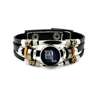 Pulsera Ajustable De Cuero Trenzado En Capas Con Topología De Estrella Microscópica Del Espacio Escorpio, Brazalete Étnico Musical Hecho A Mano, Accesorio De Amistad, Regalo De Cumpleaños Y Navidad