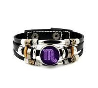 Pulsera Ajustable De Cuero Trenzado En Capas, Símbolo Del Universo De Escorpio Y La Galaxia, Con Entrelazamiento Cuántico Brazalete Étnico Hecho A Mano Accesorio De Amistad Regalo De Cumpleaños