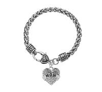 Pulsera Amor Madre Regalo Abuela Corazón Rhinestone Profesor Madre Amigos Hija Familia Pulsera Cadena Pulseras de Dijes Relojes de Pulsera para Niños, talla única, Metal, No es una piedra preciosa