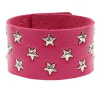 Pulsera Ancha De Cuero con Diseño De Estrella para Hombre Y Mujer con Diseño De Spike Punk Rock Biker Correa Ancha Ajustable Estilo Gótico Steampunk Joyería De Halloween Color Rosa Y Rojo.