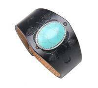 Pulsera ancha de piel para la Edad Media, protector de muñeca para sesiones de fotos de ComicCon, pulseras anchas para mujer, Negro, talla única
