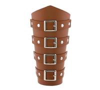 Pulsera ancha para la Edad Media, brazalete de poliuretano, protector de muñeca para sesiones de fotos de ComicCon Steampunk, Marrón claro, talla única