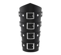 Pulsera ancha para la Edad Media, brazalete de poliuretano, protector de muñeca para sesiones de fotos de ComicCon Steampunk, Negro, talla única
