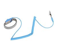 Pulsera Antiestática con Acero Inoxidable, Correa Ajustable, Resistente al Desgaste, Plata y Azul - Fuerte Fuerza de Sujeción, Tierra Segura, Ideal para Electrónica y Talleres