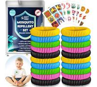 Pulsera Antimosquitos Set - 20 Piezas Pulsera Anti Mosquitos + 60 Parches Antimosquitos Niños, Pulsera Repelente Mosquitos para Adultos y Niños Actividades Aire Libre Camping