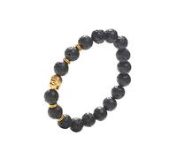 PULSERA AUTÉNTICA DE BUDA DE LAVA: chapada en oro, con un año de garantía para HOMBRE O MUJER - Joyería de terapia de tierra