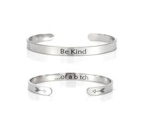 Pulsera Be Kind of a Bich con texto en inglés "Don't Let the Hard Days Win Remember Who the Fuk You Are Bracelet", hecha a mano, trenzada, ajustable, pulsera inspiradora, regalo para hija, hermana