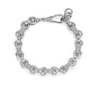 Pulsera belcher gitana chapada en plata y oro de 10 mm con cierre Albert - Pulsera premium con piedras - Joyería elegante de inspiración vintage - Bling King London, 8-Inch, Latón, No es una piedra