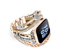Pulsera bohemia que funciona con correas de Apple Watch para mujer de 45 mm, 44 mm, 42 mm, correa multicapa elegante para Apple Watch Series 10, 9, 8, 7, 6, SE, 2, 5, 4, 3, 2, 1, color plateado