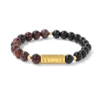 Pulsera Chakras, Pulseras Elásticas De Reiki Y Yoga Con Diseño De Nicho, De Lujo, De 8 Mm, Con Piedras Preciosas Naturales De Obsidiana Y Cristal, Con Seis Caracteres, Para Aliviar El Estrés En L
