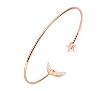 Pulsera chapada en cobre duradera, pulsera única de luna y cobre estrella, cobre versátil y elegante, con cierre abierto conveniente, #-03, Cobre, No es una piedra preciosa